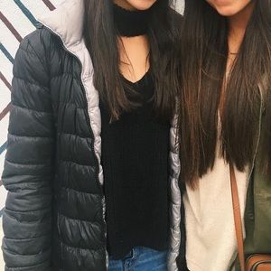 Black V-neck Cut Out Sweater